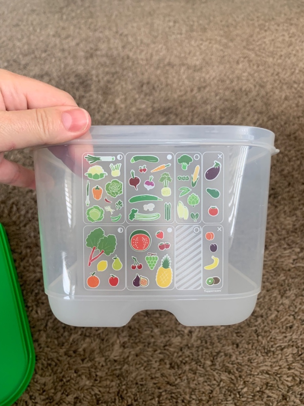 Tupperware Fridgesmart 4.4L Storage Food Prep Container Clear w/Green Lid - Picture 8 of 9